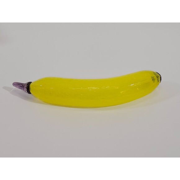 NEW Kosta Boda Fruitteria 98912 Blown Glass Banana Gunnel Sahlin Signed 8.5" - Picture 4 of 7